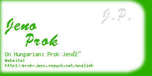 jeno prok business card